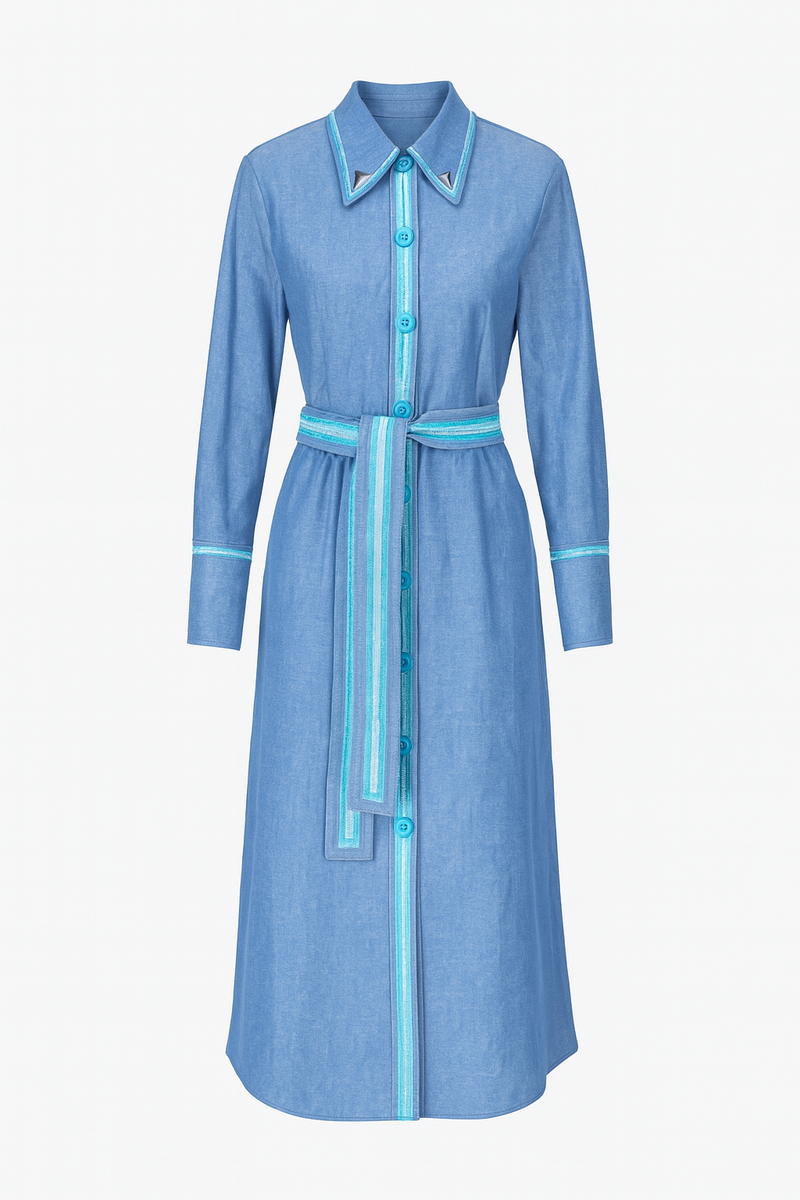 Light Blue Linen Dress