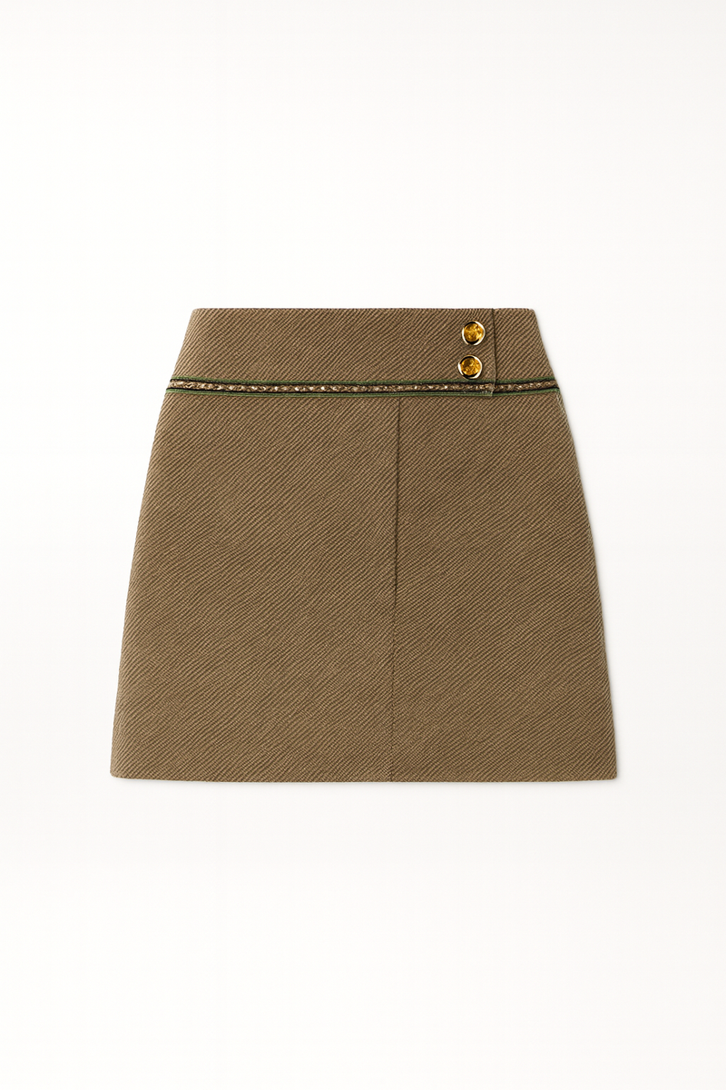 Brown Tweed Mini Dress