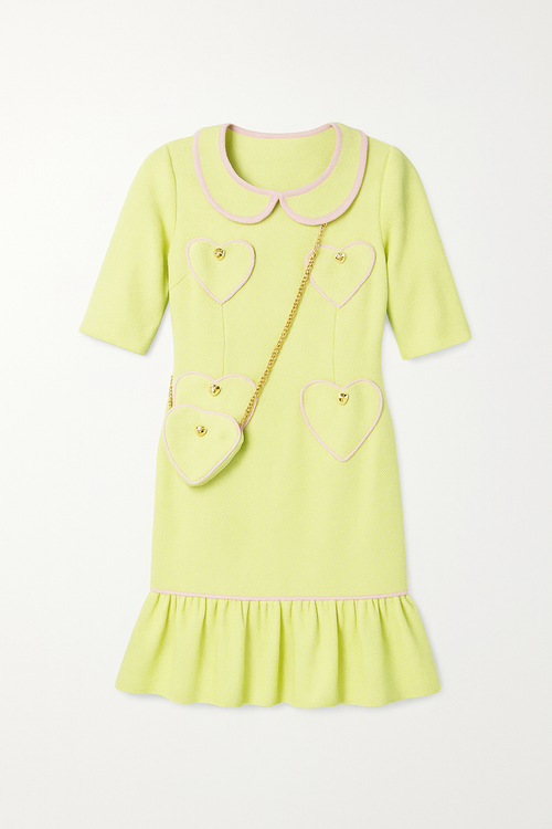 Appealing Apple Green Tweed Dress