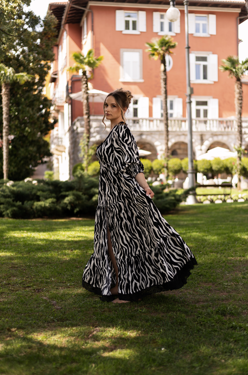 Zebra Print Edit Maxi Dress