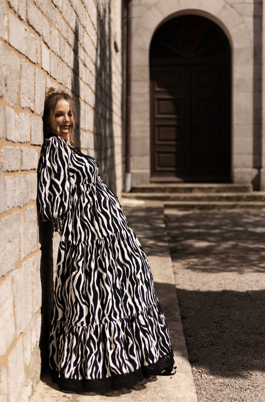 Zebra Print Edit Maxi Dress