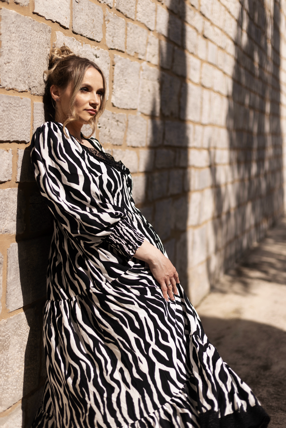 Zebra Print Edit Maxi Dress