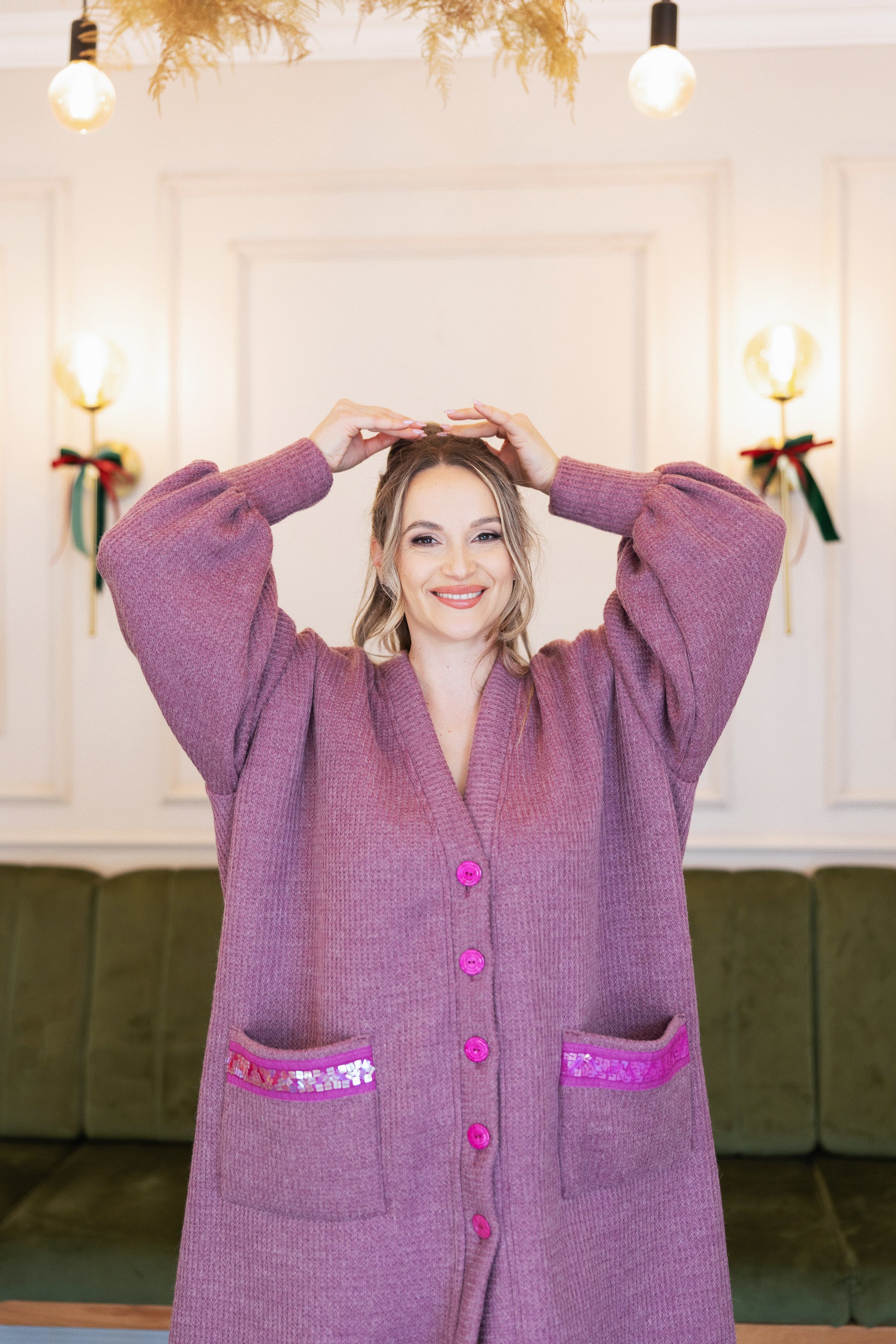 A softly structured cardigan rendered