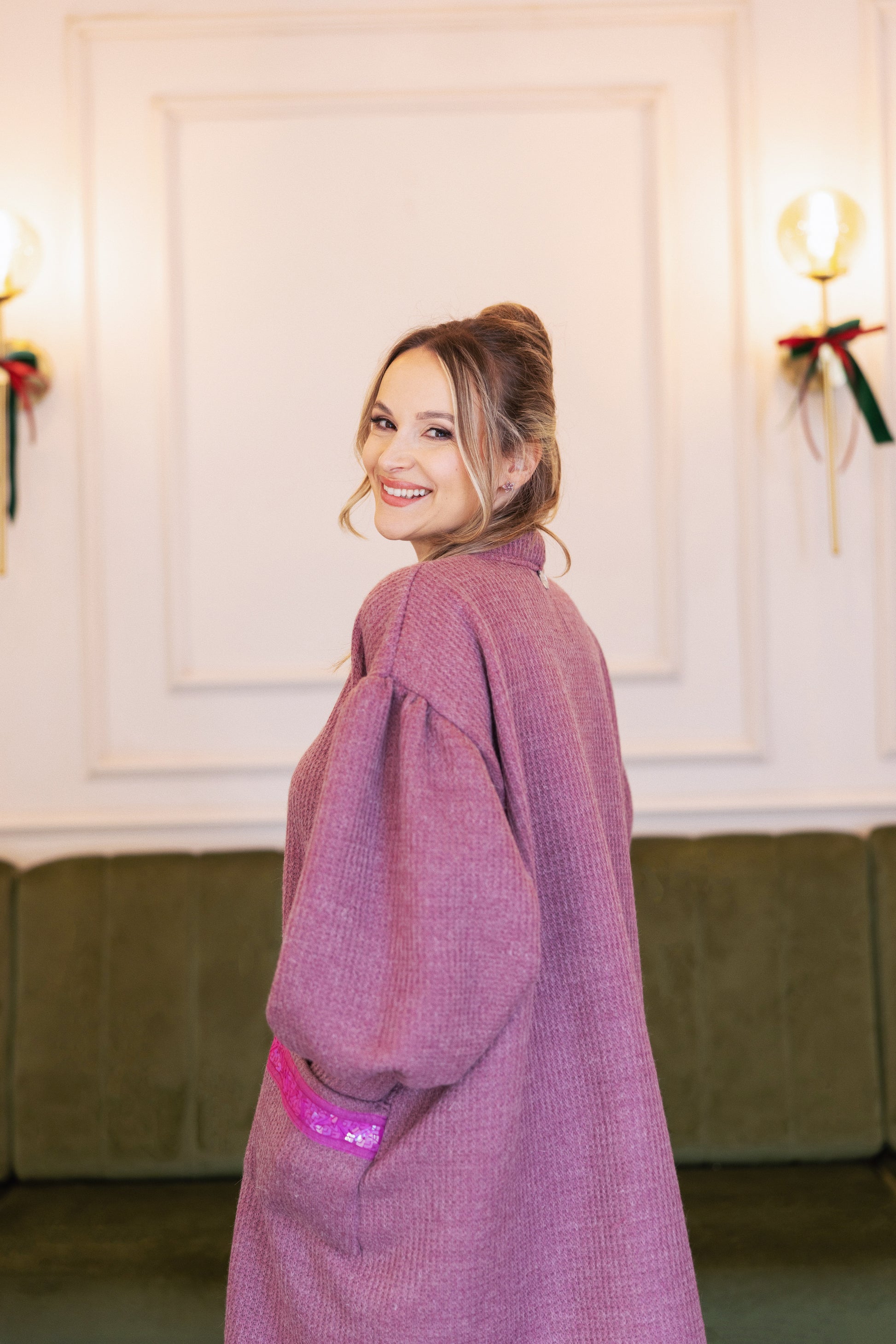 A softly structured cardigan rendered