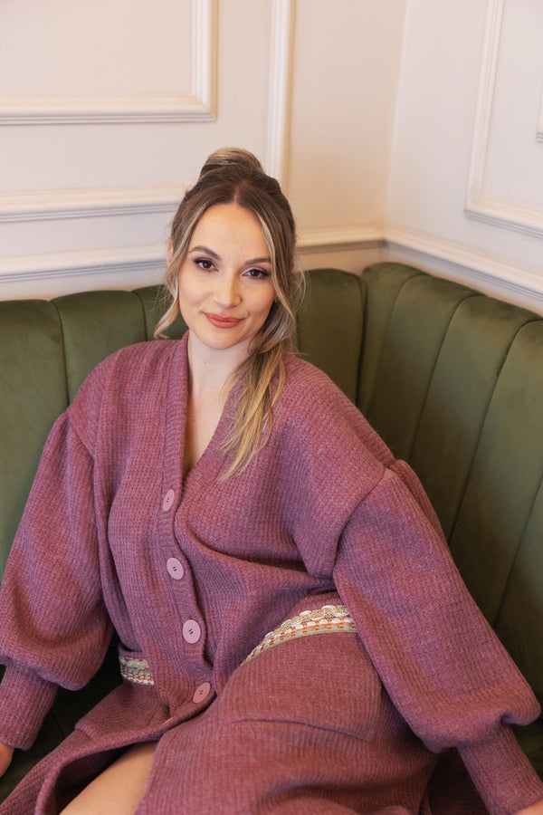 Velvet Ash Rose Cardigan